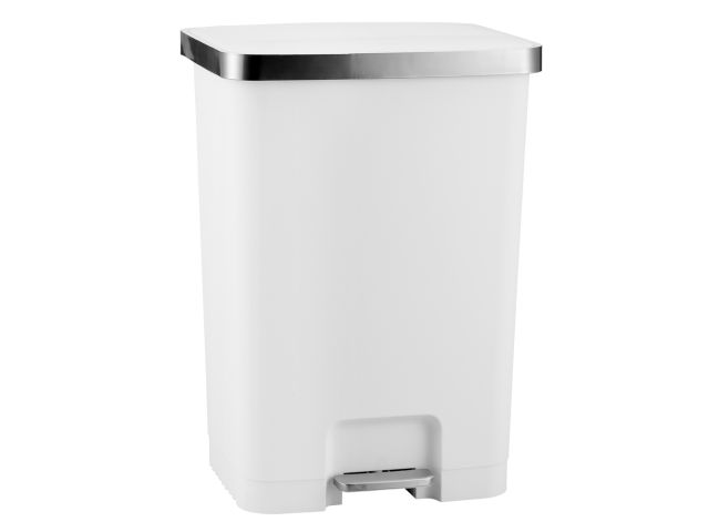 HANA 70 l white waste bin with soft-close lid